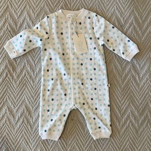 Marie Chantal Blue Polka Dot Romper Sized: 0M New Born *never worn new with tags